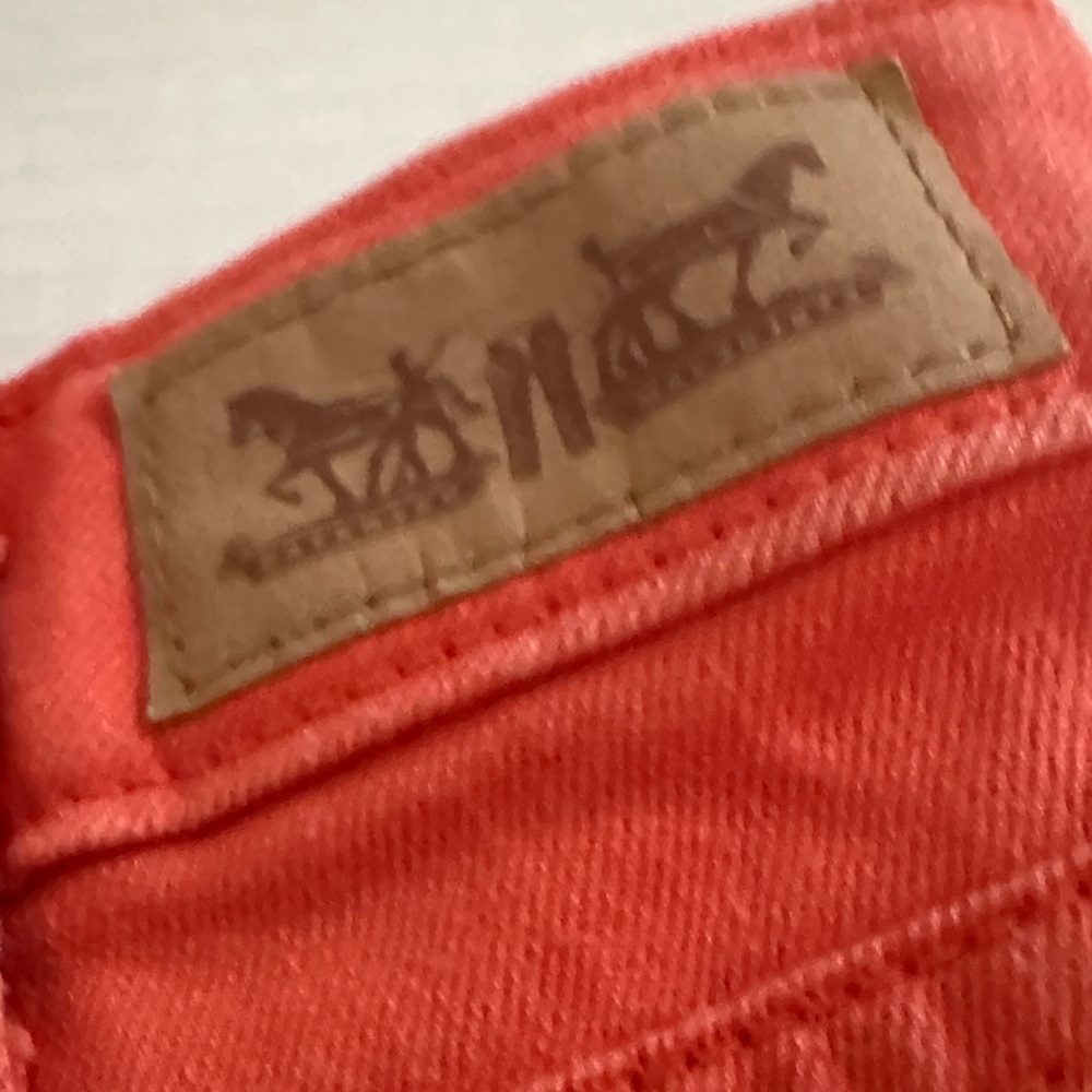 Levi's Vibrant Orange Jean Shorts - Picture 4 of 4